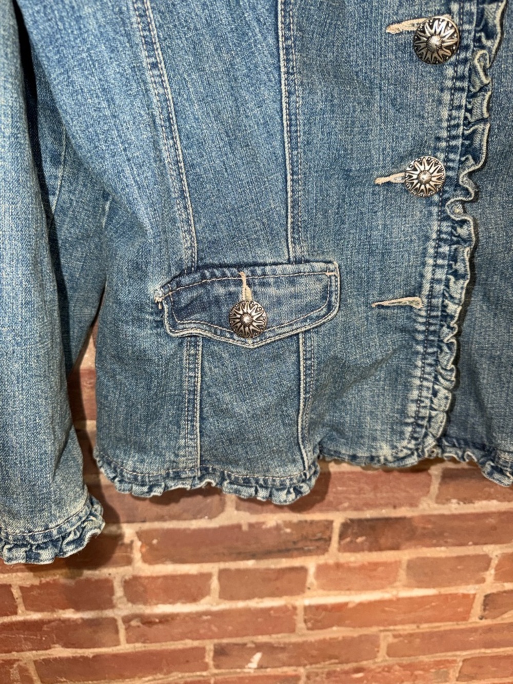 Westport Blue Ruffle-Trim Denim Jacket - Picture 8 of 12